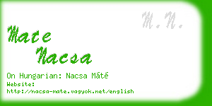 mate nacsa business card